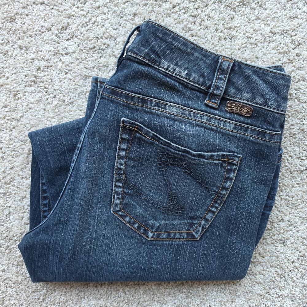 Silver Womens Suki Y2K Bootcut Jeans Size 14 - 32 Inseam - Denim Low Rise Flare
